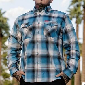 DIXXON Rosecrans Classic Blue and White Plaid Shirt